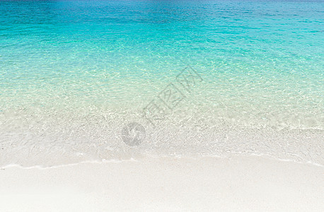 热带夏季沙滩和透明蓝海水背景的蓝色海水 天堂图片