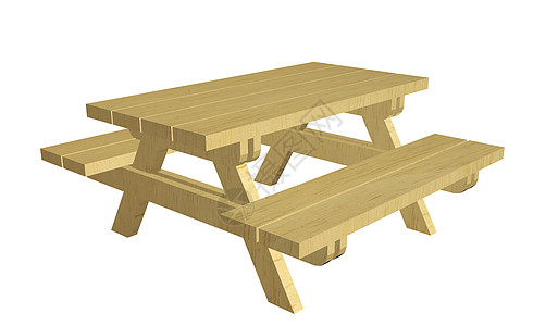 木制野餐桌3d 它制作图案 网卡 木制的 午餐图片