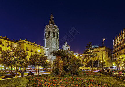 西班牙巴伦西亚大教堂 古老的 旅游 城市景观 雷纳图片