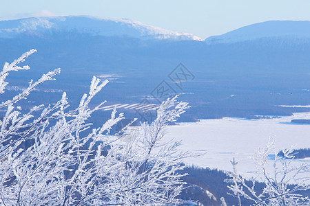 冬季白海和山脉 荒凉 岭 树 坎达拉克沙 冬天 假期图片