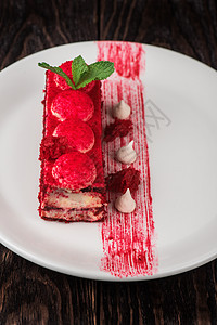 红色天鹅绒蛋糕 甜点 味道 美食 庆祝 巧克力 假期 糖图片