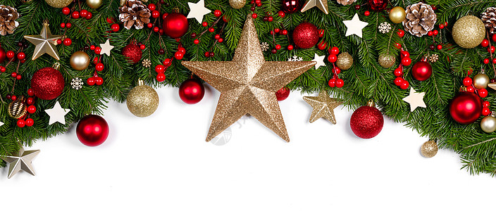 圣诞节装饰框架 自然 金子 星星 横幅 新年 云杉图片