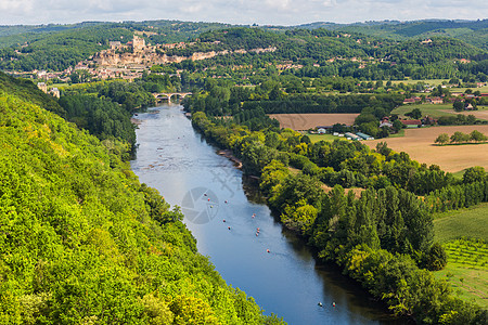 Castelnaud的多多纳河 法国 桥 假期图片