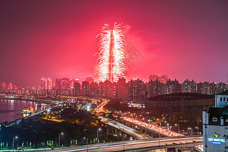 2019年5月4日韩国南韩 日落 花 庆祝 假期图片