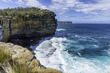 华生湾Gap公园的海洋悬崖 海滩 澳大利亚 悉尼 屈臣氏图片