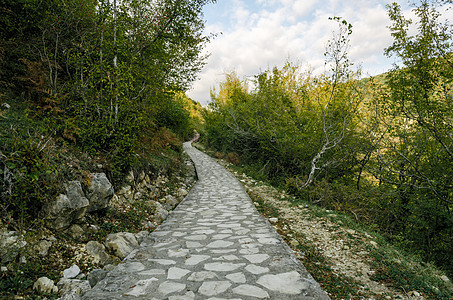 格鲁吉亚森林中的石脚足迹图片