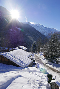 法国勃朗峰节假日 法国 冬天 雪 自然 小屋图片