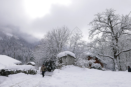法国勃朗峰节假日 法国 村庄 薄片 寒冷的 自然图片