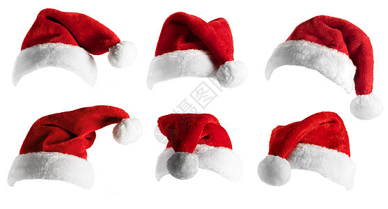 圣诞礼帽套在白色上方图片