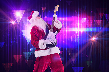 圣诞老人演奏电吉他的综合图像 迪斯科 喜庆 微笑图片