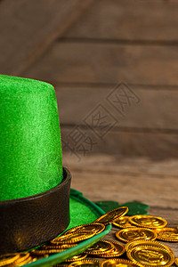 圣帕特里克日妖帽和金巧克力硬币 欣妮 假期 检查图片