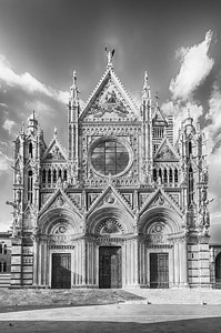 意大利托斯卡纳锡耶纳哥特大教堂 圆顶 镇 历史性图片