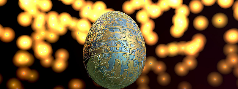 日落时美丽的复活节彩蛋 — 3d 渲染 3d图背景图片
