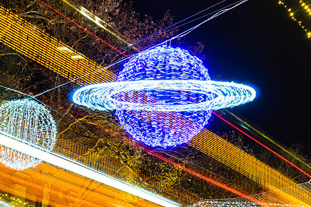 第比利斯新年的照明 历史的 圣诞节 高加索 行星 鲁斯塔韦利 场景背景图片