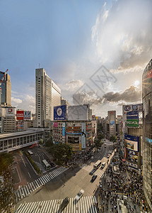 涉谷交叉交界的空中观景 建筑 人行横道 亚洲大陆 汽车 东京图片