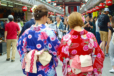 日本东京圣宗二寺 和服 女性 传统的 文化 美丽 浅草图片
