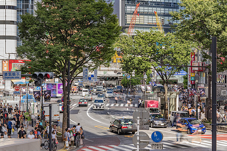 Shibuya车站前的涉谷交叉交界处 历史地标背景图片