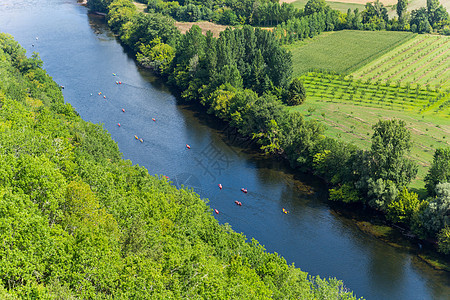 Castelnaud的多多纳河 旅行 乡村的 独木舟图片