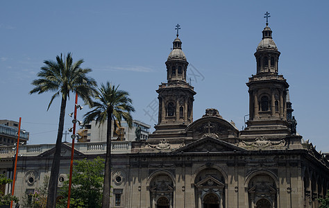 智利圣地亚哥Arm广场大都会大教堂 Culthedral 高的 天主教图片