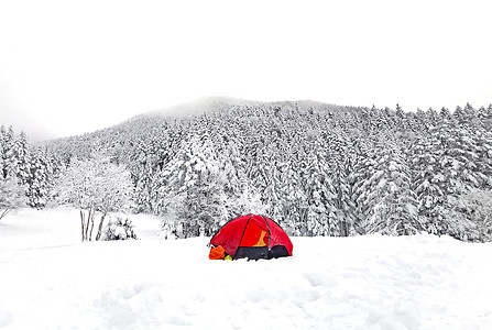 日本的红帐篷 自然雪山 Yatsugatake山 探索 旅游图片