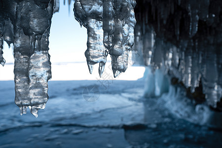 俄罗斯Baikal湖的冰雪深处 美丽的 旅游 冰岛图片