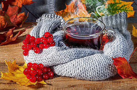 黑茶和烧烤炉 浆果 树叶 衣服 假期 舒适 季节 针织图片