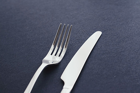 叉和刀 餐桌装饰用的银餐具 最起码的设计和饮食 美食 厨师图片