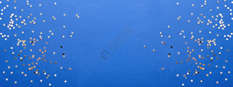 假日背景 银星彩蛋白在蓝色背景上 圣诞节和新年卡片的好背景 庆典 蓝色的图片