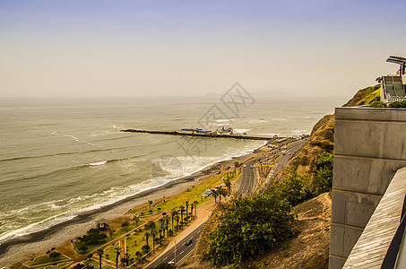 利马秘鲁米拉弗洛雷斯街区的海滩图片
