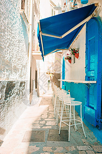意大利一个旅游点夏季空室外咖啡厅 休息 享受图片