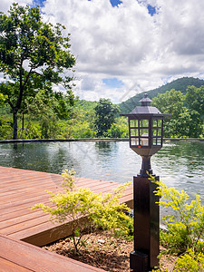 元旦灯笼节假日户外豪华游泳池背景