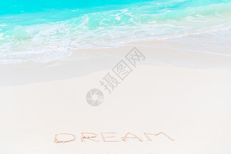 梦幻在沙滩上用绿绿水亲手写作图片