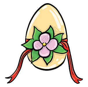 复活节鸡蛋 有花 插图 白背角的矢量图片