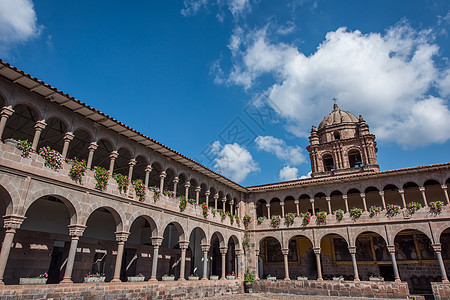 圣多明各教堂秘鲁 建筑在印加寺庙的废墟上 库斯科 庭院图片