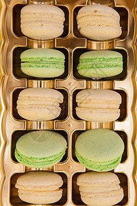 传统法式甜甜美的金盒面纱 纸 饼干 酥皮 塑料图片