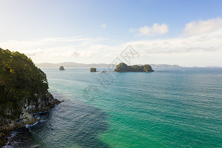 新西兰海平海滩的空中航向 高的 天堂 北方 美丽的图片