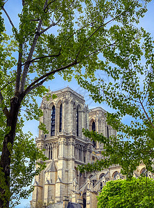 法国巴黎圣母圣母院 哥特 地标 城市 旅游 大教堂 古老的图片