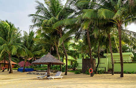 越南Phu Quoc岛长滩 没有人在海滩上 舱 建筑图片