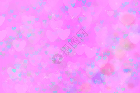 蓝色的心星彩虹泡泡和粉红色的大心形摘要图片
