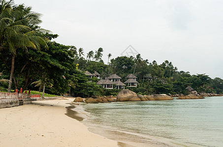 水面的平房可以进入惊人的白色沙滩 有水晶清澈的水 在岛上可舒适地度假 放松图片