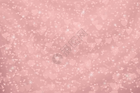 浅白心星彩虹泡泡和玫瑰色心形抽象图片
