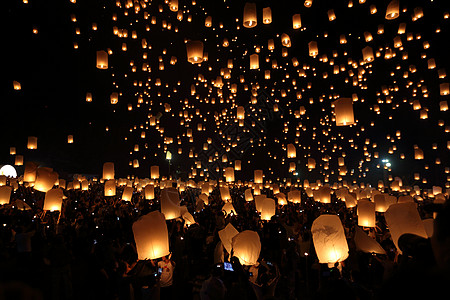 泰国浮灯节 泰国 焰火 节日 漂浮的 火焰 水灯节 鹏图片