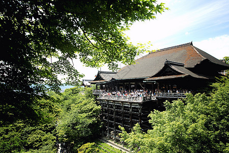 日本京都清水寺寺 叶子 亚洲 佛教徒 建筑学 宝塔图片