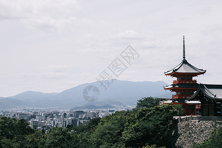 清水寺 京都日本鬼子有绿叶的日本神庙 神社图片