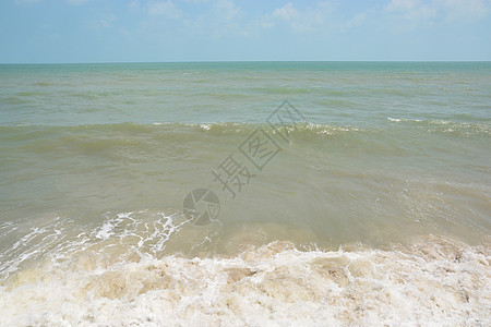 波浪和沙沙滩背景 水 绿松石 泻湖 海景 加勒比图片