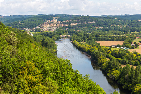 Castelnaud的多多纳河 旅游 独木舟 植物图片