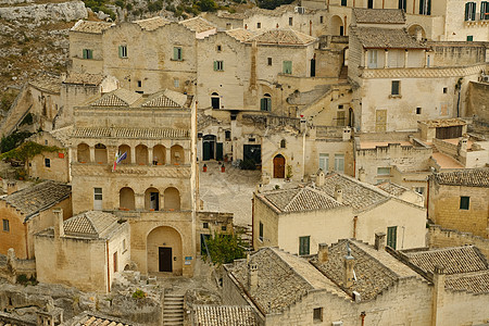 意大利马泰拉市的房屋和屋顶 世界遗产图片