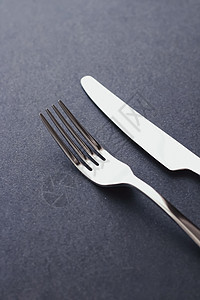 叉和刀 餐桌装饰用的银餐具 最起码的设计和饮食 极简主义图片