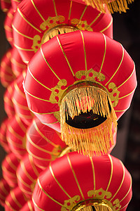 挂着红中国灯笼 纸 艺术 低角度视图 庆典 新年 中国元宵节图片