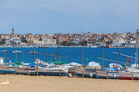 尼斯 安静的海边村庄西班牙语Palamos 老的 帕拉莫斯图片